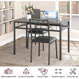 Dining Table Set For 4 Rectangle Kitchen Table Set With 4 Upholstered Chairs - thumbnail 5
