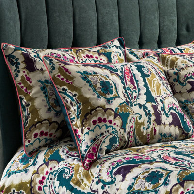 Ew By Edinburgh Weavers Aretha Paisley Cotton Sateen Piped Pillowcase Pair - image 1