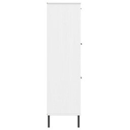Berkfield Bookcase With Metal Legs White 90X35X128.5 Cm Solid Wood Oslo - thumbnail 6