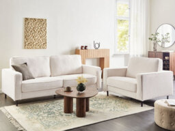 Beliani Living Room Set 4 Seater Savalen Boucle White - thumbnail 2