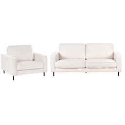 Beliani Living Room Set 4 Seater Savalen Boucle White - thumbnail 4