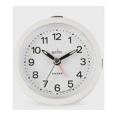 Acctim Elana Non-Ticking Analogue Alarm Clock White