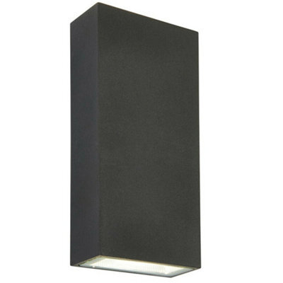 Ip44 Outdoor Up & Down Wall Light Dark Anthracite Grey 5W Cool White Led Accent - image 1
