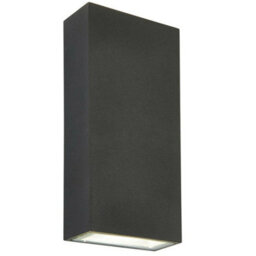 Ip44 Outdoor Up & Down Wall Light Dark Anthracite Grey 5W Cool White Led Accent