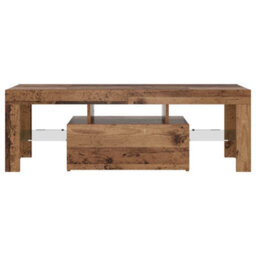 Berkfield Modern Tv Cabinet With Led Lights Old Wood 120X36.5X40 Cm Engineered Wood - thumbnail 6