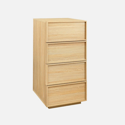 Sweeek - 4-Drawer Wood Effect Dresser Natural 48X43X98.5 Cm - Kuba - image 1