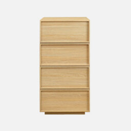 Sweeek - 4-Drawer Wood Effect Dresser Natural 48X43X98.5 Cm - Kuba - thumbnail 2