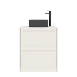 Royal Bathrooms Royal Bathroom Elmore 700mm Classic White Freestanding Bathroom Vanity Unit 2 Drawer Plain White Worktop With Art Square Basin - thumbnail 7