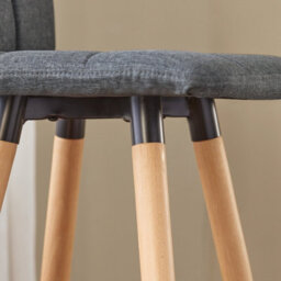 Sobuy Fst50-Dgx2, Set Of 2 Kitchen Barstool, Bar Stool With Fabric Padded Seat, Grey,w45Xd42Xh92 - thumbnail 9