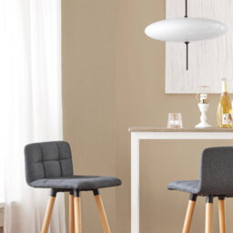 Sobuy Fst50-Dgx2, Set Of 2 Kitchen Barstool, Bar Stool With Fabric Padded Seat, Grey,w45Xd42Xh92 - thumbnail 7