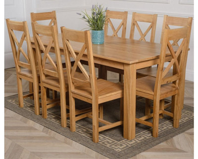 That's Furniture Oslo 180 X 90 Cm Large Oak Dining Table And 8 Chairs Dining Set With Berkeley Chairs - image 1