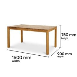 GoodHome Denia Acacia Wooden 6 Seater Dining Set With Foldable Chairs - thumbnail 6