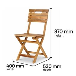GoodHome Denia Acacia Wooden 6 Seater Dining Set With Foldable Chairs - thumbnail 7