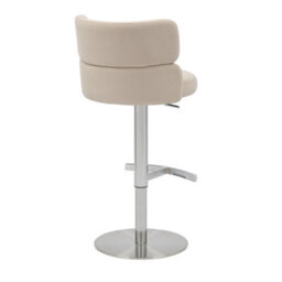 Portland Cream Upholstered Adjustable Swivel Bar Stool With Chrome Base - thumbnail 5