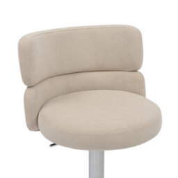 Portland Cream Upholstered Adjustable Swivel Bar Stool With Chrome Base - thumbnail 7