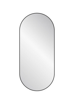 Nielsen Anderson Oval Pill Shaped Metal Large Wall Mirror, Black, 80 X 40Cm - image 1