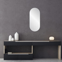 Nielsen Anderson Oval Pill Shaped Metal Large Wall Mirror, Black, 80 X 40Cm - thumbnail 2