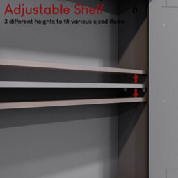 Lassic Bath Vida Priano Dark Grey 2 Door Mirrored Bathroom Wall Cabinet With Shelf - thumbnail 9