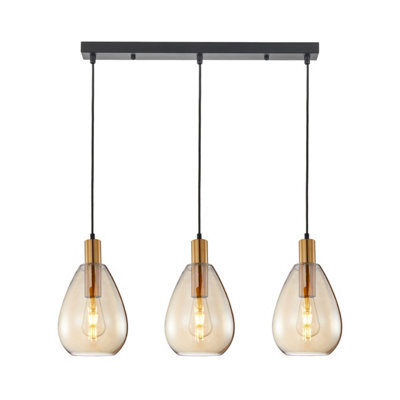 Luminosa Lighting Luminosa Zulo Bar Pendant Ceiling Light Brass 3Xe27 - image 1