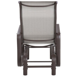 Beliani Garden Rocking Chair Brown - Powder-Coated Aluminium Outdoor Rocker With Adjustable Seat And Cushions - thumbnail 4