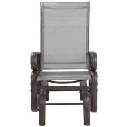 Beliani Garden Rocking Chair Brown - Powder-Coated Aluminium Outdoor Rocker With Adjustable Seat And Cushions - thumbnail 2