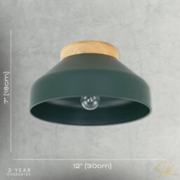 Happy Homewares Chic Scandinavian Designed Semi Flush Ceiling Light In Forest Green - thumbnail 7