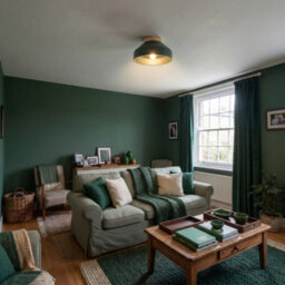 Happy Homewares Chic Scandinavian Designed Semi Flush Ceiling Light In Forest Green - thumbnail 6