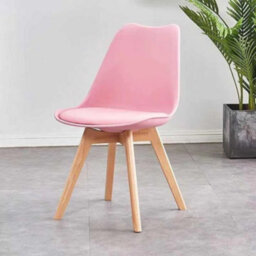 Life Interiors Lorenzo Padded Dining Chairs, Tulip Chair For Lounge Office Dining Room Kitchen, Set Of 2, Pink - thumbnail 2