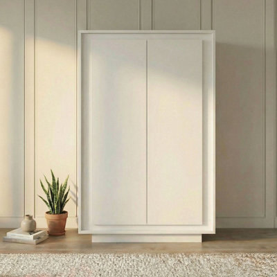 FurniComp LTD Furnicomp Berlin 2 Door 106Cm Matt White Highboard/tall Sideboard - image 1