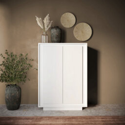 FurniComp LTD Furnicomp Berlin 2 Door 106Cm Matt White Highboard/tall Sideboard - thumbnail 4