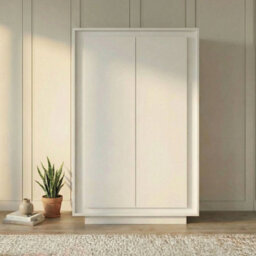 FurniComp LTD Furnicomp Berlin 2 Door 106Cm Matt White Highboard/tall Sideboard - thumbnail 1