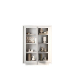 FurniComp LTD Furnicomp Berlin 2 Door 106Cm Matt White Highboard/tall Sideboard - thumbnail 3