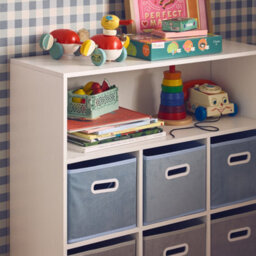 Sweeek - Children's Storage Unit With 6 Velvet Baskets Camille Blue 129.5X76.2X70 Cm - thumbnail 6
