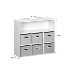 Sweeek - Children's Storage Unit With 6 Velvet Baskets Camille Blue 129.5X76.2X70 Cm - thumbnail 7