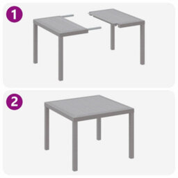 Berkfield Garden Dining Set 3 Pcs Light Grey Polt Rattan - thumbnail 9