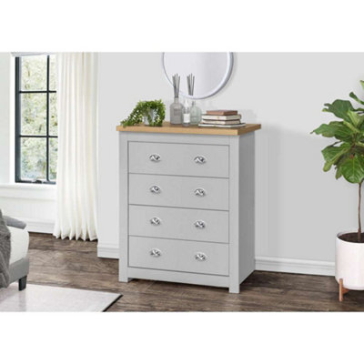 Birlea Highgate 4 Drawer Chest Grey & Oak - image 1