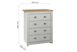 Birlea Highgate 4 Drawer Chest Grey & Oak - thumbnail 7