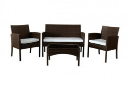 Comfy Living Economy 4 Piece Rattan Garden Set With Cover Option In Brown - thumbnail 1