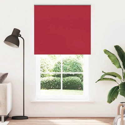 Berkfield Roller Blind Blackout Red 125X230 Cm Fabric Width 121.6 Cm Polyester - image 1