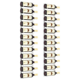 Vidaxl Wall Mounted Wine Rack For 12 Bottles 2 Pcs White Iron - thumbnail 3
