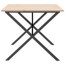Walplus Dining Table X-Frame 180X90X75 Cm Solid Wood Pine And Steel - thumbnail 5