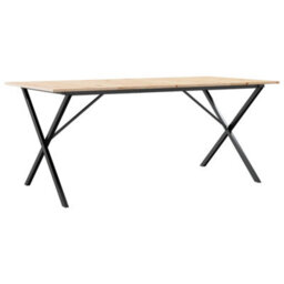 Walplus Dining Table X-Frame 180X90X75 Cm Solid Wood Pine And Steel - thumbnail 6