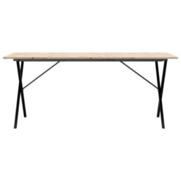 Walplus Dining Table X-Frame 180X90X75 Cm Solid Wood Pine And Steel - thumbnail 4