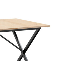 Walplus Dining Table X-Frame 180X90X75 Cm Solid Wood Pine And Steel - thumbnail 7