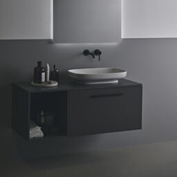Ideal Standard I.life B Matt Quartz Grey Wall-Mounted Storage Unit With 1 Shelf (D) 505mm (H) 440mm - thumbnail 4