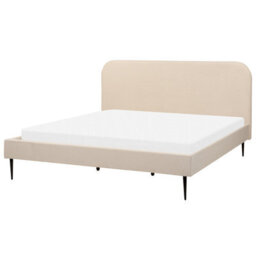 Beliani Bed Boucle Flayat 180 X 200 Cm (Eu Super King) Light Beige - thumbnail 4