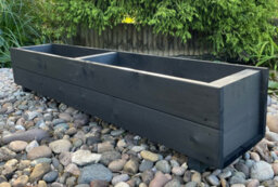 Ruddings Wood Large Wooden Planter Black Trough Garden Flower Box Heavy Duty 1200mm Fully Assembled - thumbnail 2