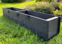 Ruddings Wood Large Wooden Planter Black Trough Garden Flower Box Heavy Duty 1200mm Fully Assembled - thumbnail 4