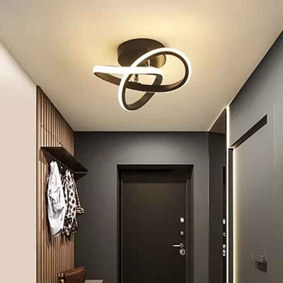 Black Indoor Acrylic, Aluminium & Metal Chrome Effect, Lamp Led Ceiling Light - image 1