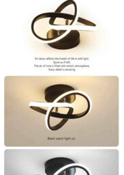 Black Indoor Acrylic, Aluminium & Metal Chrome Effect, Lamp Led Ceiling Light - thumbnail 5